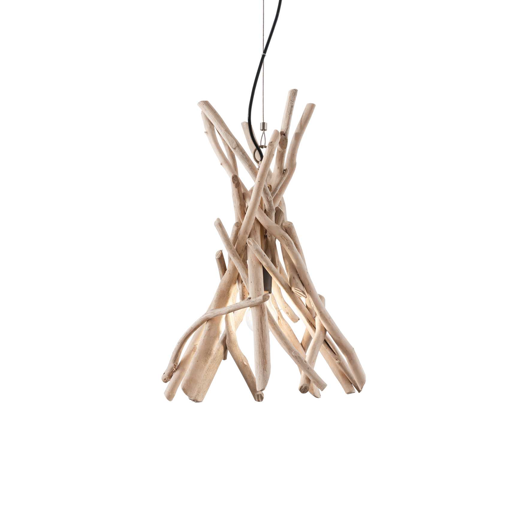Ideal Lux Driftwood SP1 Κρεμαστό Φωτιστικό για Ντουί E27 Καφέ 35x65x52εκ. 129600